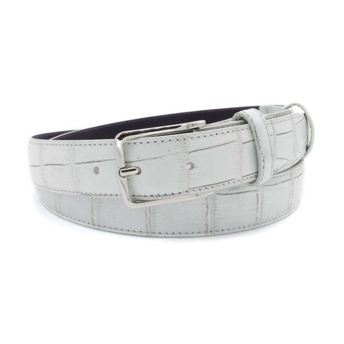 Narrow Ivory Mock - Alligator Belt