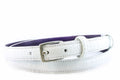 White Mock Crocodile Skinny Belt