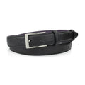 Black Matt Mock Ostrich Narrow Belt